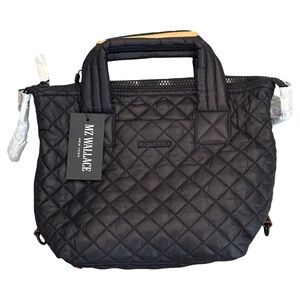 NWT MZ Wallace Small Sutton Deluxe Black Quilted Handle Bag